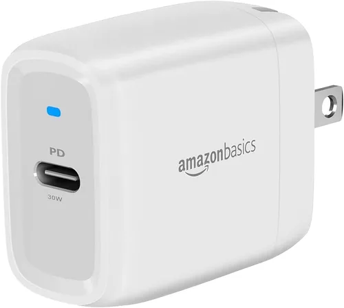 Vista 16 de Amazon Basics - Cargador de pared de 100 W, cuatro puertos, tecnología GaN, con 2 puertos USB-C (100 W, 18 W) y 2 puertos USB-A (12 W) con PD