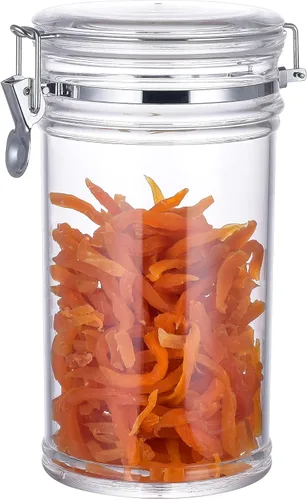 Vista 12 de Tarro de almacenamiento acrílico de 24 onzas, tapa hermética con anillo de sellado de silicona, recipiente ideal para azúcar, té, especias, hierbas