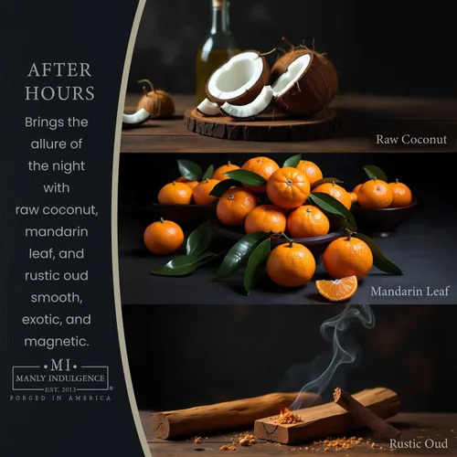 Vista 2 de Manly Indulgence After Hours - Velas perfumadas para hombres, 16.5 onzas, una sola mecha, cera de mezcla de soja premium, 60 horas de combustión