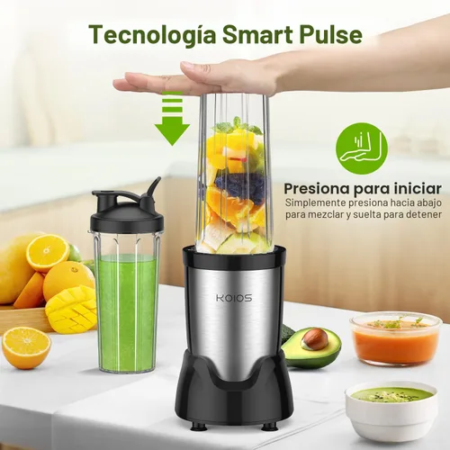 Vista 3 de KOIOS Licuadora para Batidos, Licuadora Personal para Batidos y Smoothies con 3 * 22oz Vasos Para Llevar, Batidora de Smoothies de 22000 RPM