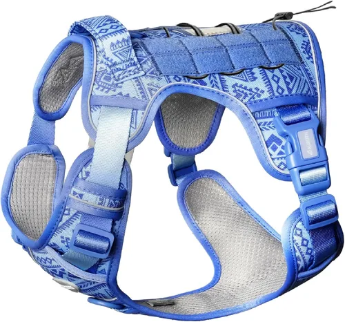 Vista 39 de Auroth - Arnés táctico para perros, ajustable y reflectante, K9, antitirones, chaleco de entrenamiento para mascotas, arnés de servicio militar