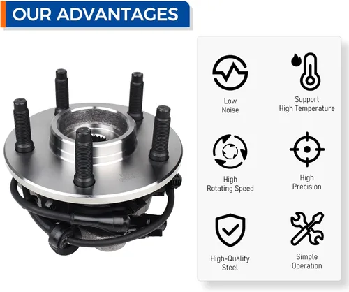 Vista 6 de PAROD Par 515003 Conjunto de Rodamiento de Cubo de Rueda Delantera Compatible con Mercury Mountaineer 1997-2001, Ford Explorer 1995-2001, Ranger