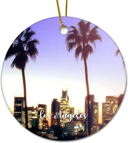 Vista 13 de Hawaii City Scene Building Cityscape Natural Landscape Decorative Ceramic Christmas Ornament for Xmas Tree Hanging Keepsake Holiday Ornaments