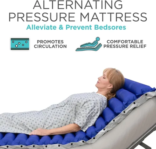 Vista 2 de Vive Colchón de Presión Alterna de 5 Pulgadas - Almohadilla Superior de Aire para Escaras, Prevención de Úlceras, Tratamiento para Pacientes