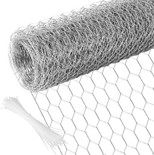 Vista 24 de Malla de alambre para pollos de 4 pulgadas x 590.5 pulgadas, red de alambre para aves de corral, malla galvanizada hexagonal, barrera de cerca