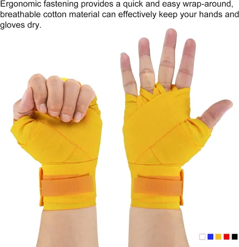 Vista 5 de PATIKIL Vendas de mano de boxeo vendajes elásticos para artes marciales para Muay Thai Kickboxing