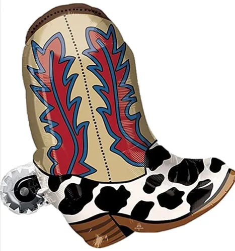 Vista 4 de Botas de vaquero Howdy feliz cumpleaños fiesta globos decoración suministros rodeo occidental