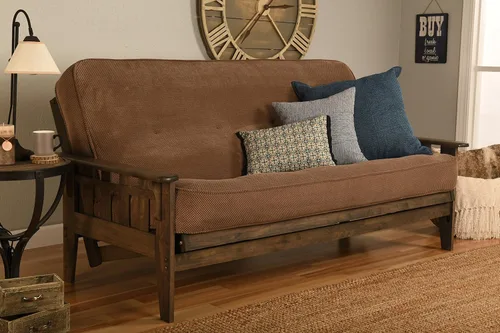Vista 7 de Kodiak Furniture Tucson - Juego de futón de tamaño completo con acabado en nogal rústico, canadiense