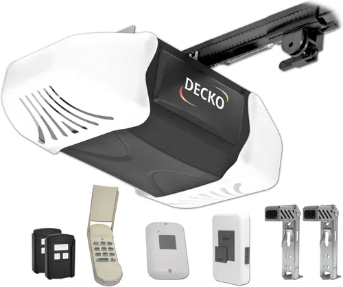 Decko Caballos de potencia Heavy Duty ruido reducido Cadena Abridor de la puerta del cochera con cerradura de 3 Función Mando de pared de disco,