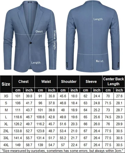 Vista 6 de COOFANDY Chaqueta deportiva casual para hombre, ajuste regular, ligera, de lino, elegante, con un botón