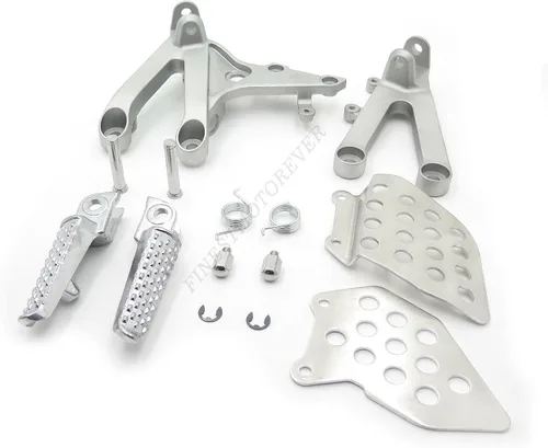 Vista 2 de HTTMT - Soporte de clavijas de pie delantero plateado compatible con Cbr600Rr Rr 2007-2014 [P/N: MT390-018-POLISH]