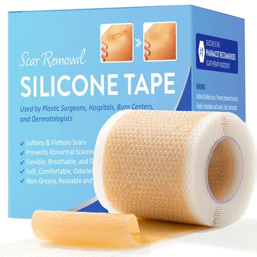 Vista 8 de Aroamas Scar Hojas de silicona para cicatrices – Cinta de silicona para cicatrices – 1.6 x 60 pulgadas para suavizar y aplanar cicatrices, cesáreas
