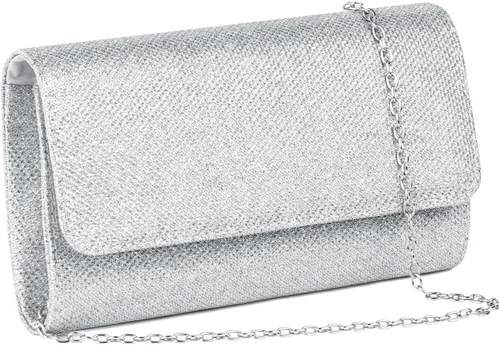 OSDUE Bolsa de noche para mujer, bolsa de noche con purpurina brillante sobre con cadena desmontable para graduación, boda, fiesta, banquete y cita