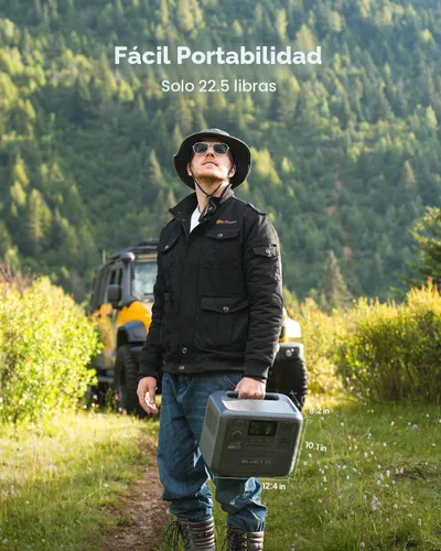 Vista 8 de BLUETTI Estación de energía portátil AC70, generador solar de 768 Wh con 2 salidas de CA de 1000 W (elevación de potencia de 2000 W), 100 W tipo C