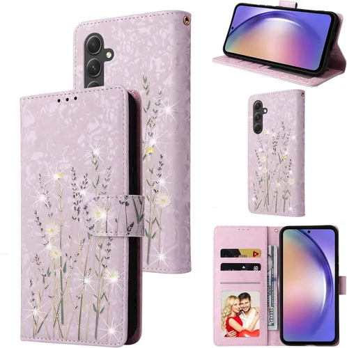 Vista 16 de UEEBAI Funda tipo billetera para Samsung Galaxy A16 4G/5G, cubierta de cuero PU con soporte, bloqueo RFID, funda flip con ranuras para tarjetas