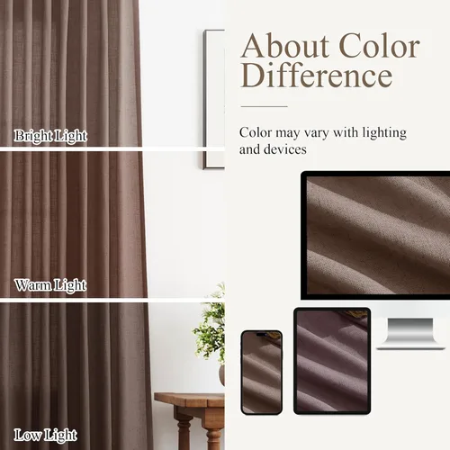 Vista 117 de Aersas Aqua Green Linen Curtains 84 Inches Long 2 Panels Set Back Tab Rod Pocket Living Room Curtain Farmhouse Rustic Light Filtering Hook Drapes