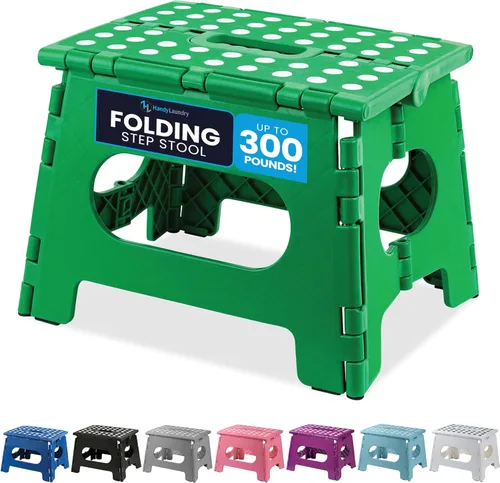 Vista 19 de Handy Laundry Taburete plegable de paso - Taburete plegable lo suficientemente resistente para apoyar a adultos y lo suficientemente seguro