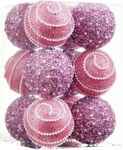 Vista 16 de Adornos de Bolas de Navidad Negras, Decoraciones de Bolas de Navidad de Plástico Irrompible Colgantes con Perlas para Fiestas Navideñas