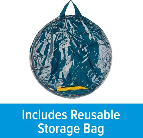 Vista 7 de Camco Contenedor utilitario desplegable – Cuenta con forro resistente y tapa con cierre de cremallera – Capacidad para bolsas de basura de 30