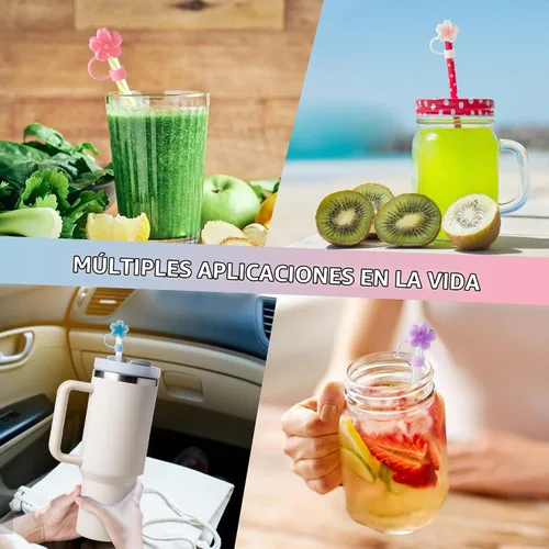 Vista 8 de 6 piezas de tapas de popote mágicas de silicona para taza Stanley de 30 y 40 oz, tapas reutilizables para popotes para accesorios de taza Stanley