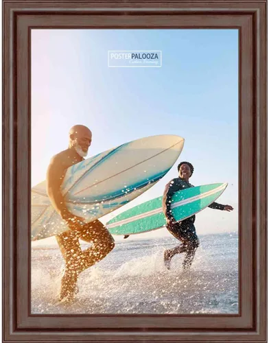 Vista 16 de Poster Palooza 3x3 Inch Traditional Walnut Complete Wood Square Picture Frame with UV Acrylic Plexiglass, Foam Board Backing & Hardware Included