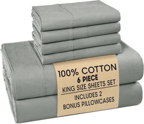 Vista 113 de Casa Platino Juego de sábanas Twin – Sábanas Twin 100% algodón con 2 fundas de almohada, sensación ligera y ajuste seguro, tejido percal crujiente