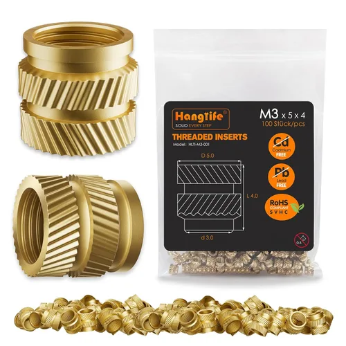 Vista 12 de HANGLIFE Inserciones Roscadas de Conjunto de Calor, Caja de Surtido M2 M2.5 M3 M4 M5 M6 (345 Piezas) Inserción de Conjunto de Calor para Componentes