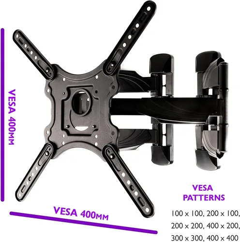 Vista 2 de InstallerParts Soporte de pared de esquina para la mayoría de televisores de pantalla plana LED LCD OLED de plasma de 23 a 55 pulgadas con brazo