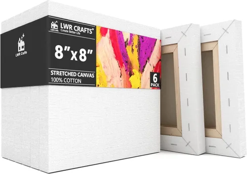 Vista 10 de LWR CRAFTS Lienzo estirado de 4 x 6 pulgadas, paquete de 6