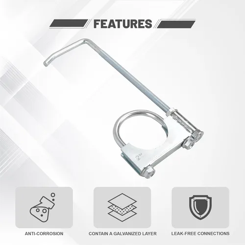 Vista 2 de Abrazadera de escape con colgador para tubo de 2 pulgadas, abrazadera universal en suspensión de escape - 2