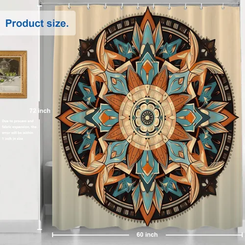 Vista 813 de Shrahala Father and Child Embracing No Hooks Shower Curtain with Snap in Liner Set, Tender Moment Captured Bathroom Décor Polyester Fiber Waterproof