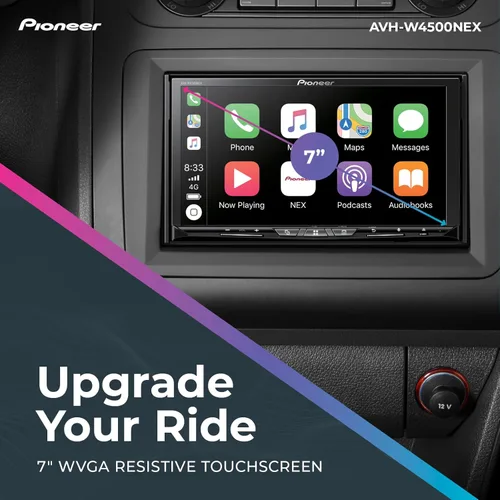 Vista 2 de Pioneer AVH-W4500NEX Pantalla táctil capacitiva de 7 pulgadas, doble DIN, inalámbrico y con cable Apple CarPlay y Android Auto, Bluetooth, CD/DVD