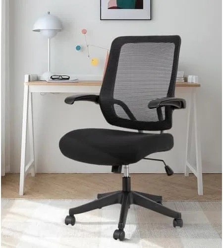 Vista 2 de Silla de oficina ergonómica, silla de escritorio con respaldo alto, silla giratoria de malla para computadora con soporte lumbar dinámico, función