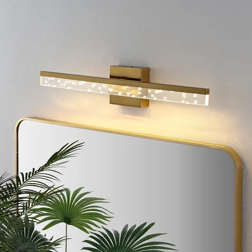 Vista 3 de JONATHAN Y JYL7128B - Lámpara de tocador LED moderna de latón dorado de 22 pulgadas, aplique de pared giratorio de 360 grados con pantalla acrílica