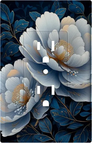 Vista 73 de Cubiertas decorativas para interruptor de luz de arte BOHO, figura abstracta de 1 gang, salida basculante, placa frontal decorativa del interruptor