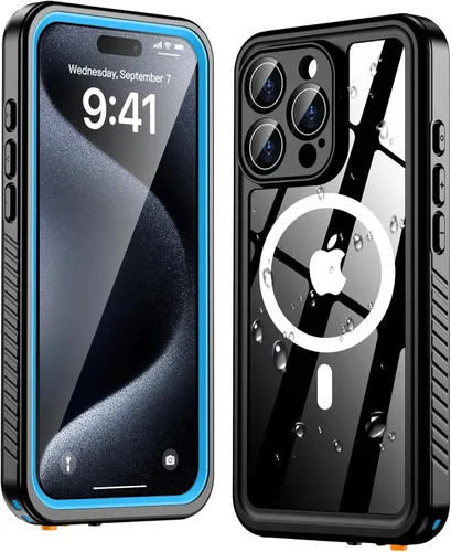 Vista 13 de Oterkin Funda impermeable para iPhone 16, funda de cuerpo completo 360° resistente 16 con protector de pantalla HD integrado y protector de cámara