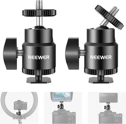 Vista 8 de Neewer® Aleación de aluminio giratoria de 360 grados Mini cabeza de bola con rosca de 1/4 "3/8" montaje base para cámara DSLR como Canon, Nikon