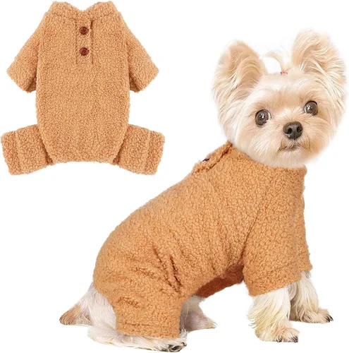 Vista 17 de Pijamas para perro Pjs suéter de vellón para perro, ropa para cachorros lindos para perros pequeños, chihuahua, Yorkie, ropa para niñas y niños