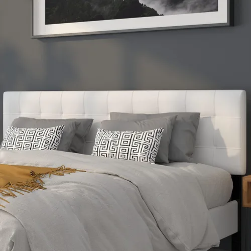 Vista 19 de Flash Furniture Bedford - Cabecero tapizado con capitoné de puntada de caja para cama individual en tela beige