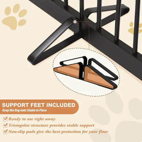 Vista 3 de Puerta independiente para mascotas para perros, puerta plegable de madera para perros para casa, puerta interior para perros, escaleras, puertas
