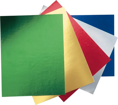 UCreate Tablero de papel de aluminio metálico, 5 colores surtidos, 22 x 28 pulgadas, 25 hojas