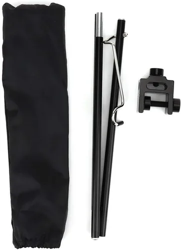 Vista 4 de Fdit Soporte de luz portátil para acampar, soporte de luz plegable de aleación de aluminio negro, poste de lámpara de mesa para acampar al aire