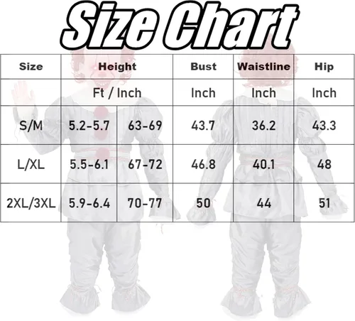 Vista 7 de Disfraz de payaso IT para adultos con máscara de látex y globos juego de lujo para Halloween