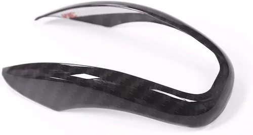 Vista 5 de Cubierta de cabeza de palanca de cambios de plástico ABS de fibra de carbono, accesorios para Alfa Romeo Giulia Stelvio 2017-2019 (negro)