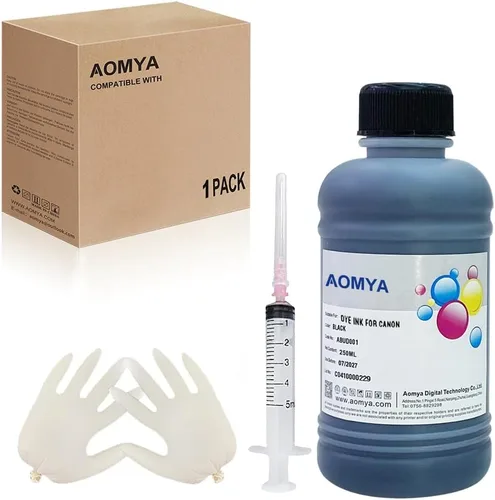 Aomya Kit de recarga de tinta negra 250ML tinta de tinte para cartucho de