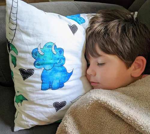 Vista 2 de JumpOff Jo Almohada para niños y niñas, almohada de viaje para niños, no necesita almohada, funda de 100% algodón, hipoalergénica, lavable a
