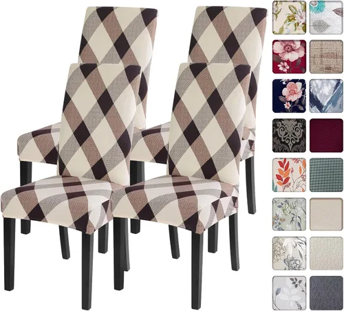 Vista 66 de SearchI - Juego de 2 fundas protectoras para sillas Parson de comedor, de elastano, súper ajuste, elástico, extraíble y lavable, para cocina