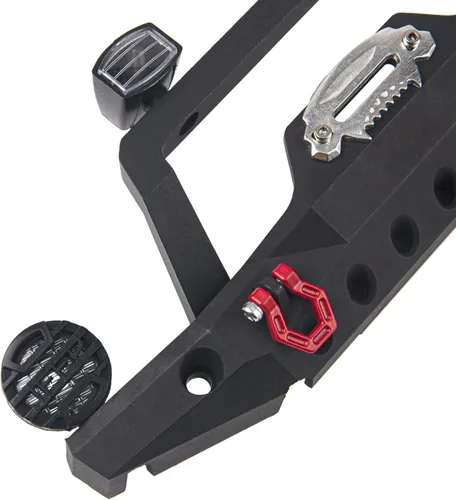 Vista 5 de Parachoques delantero y trasero de aluminio con gancho de remolque para faros LED, soporte de neumáticos de repuesto compatible con Traxxas TRX4