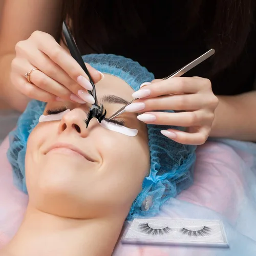 Vista 6 de 24 piezas de herramienta aplicadora de pestañas postizas, pinzas de extensión de pestañas de acero inoxidable, pinzas removedoras de clip, pinzas