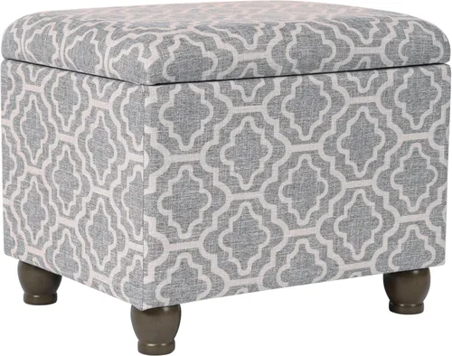 Vista 26 de Homepop Decoración para el hogar K7646-A862 Otomana de almacenamiento rectangular moderna tapizada Otomana con tapa con bisagras